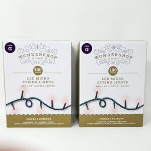 2 Wondershop LED Micro String Lights 100 Count RED Indoor/Outdoor